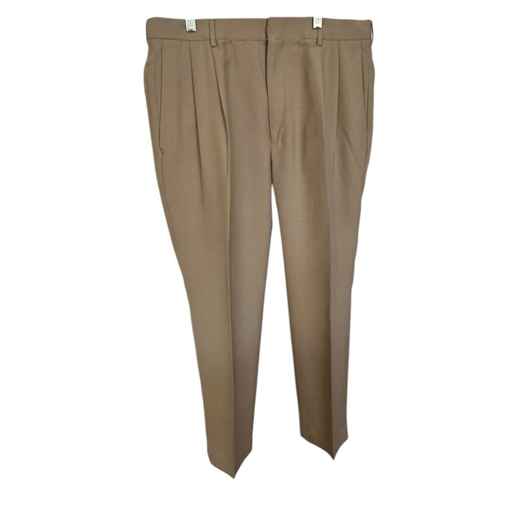 Towncraft Pants Mens 34 X 30 Polyester Blend Pleated Straight Casual Career Work
